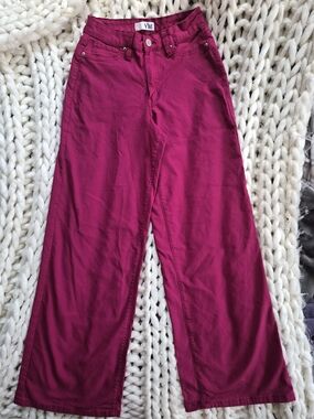 YMI High-Rise Wide Leg Jeans in Magenta